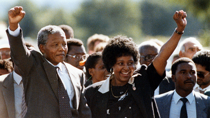 Нельсон Мандела с женой Винни